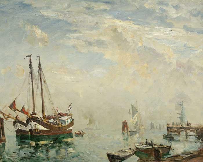 Ulrich Hubner Hafenansicht oil painting image